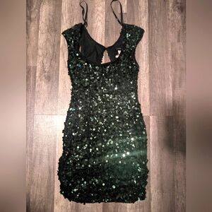 Dark Green Sequin Dress